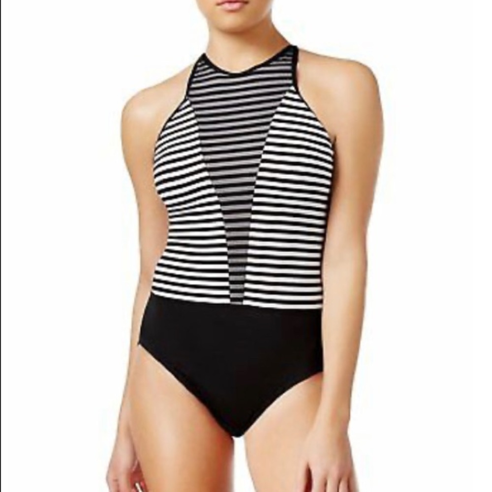 Nike striped bathing suite